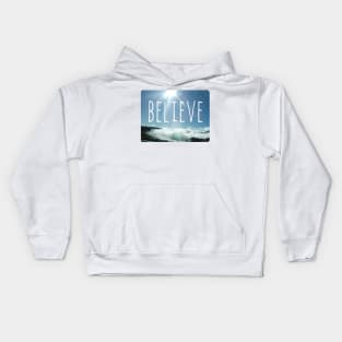 Believe Motivational Photo Design Kids Hoodie